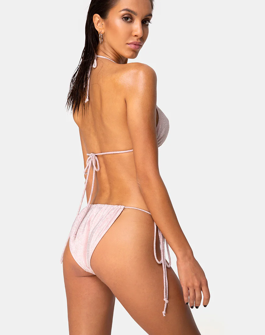 Mone Bottom Bikini in Glitter Pink - Image 2