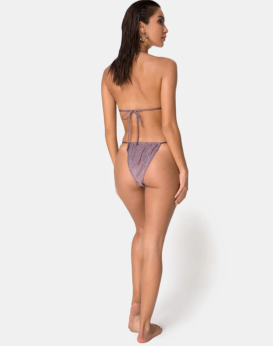 Mone Bikini Bottom in Gunmetal Glitter - Image 2