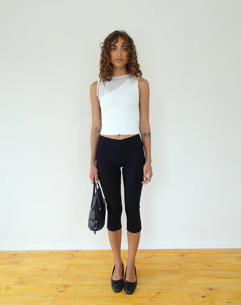 Moni Vest Top in Mesh Ivory - Image 3