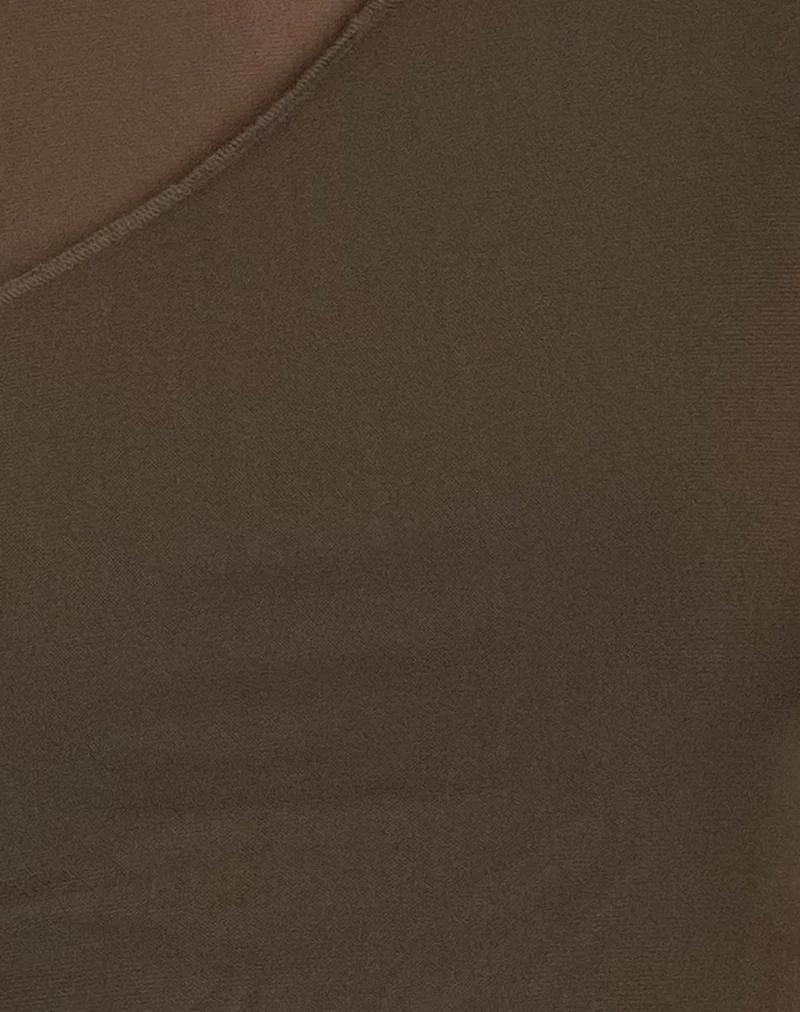 Moni Tie Tank Top in Mesh Khaki - Image 6