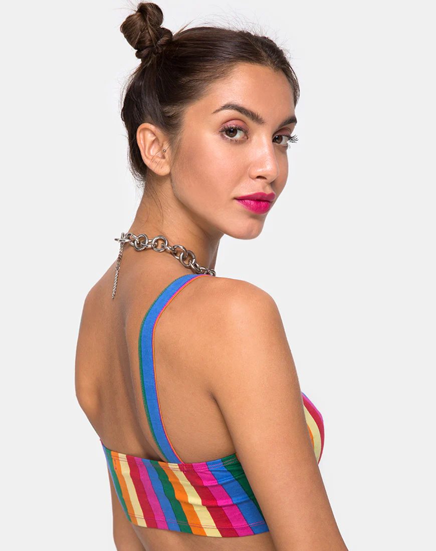Monira Crop Top in Good Times Stripe  X Princess Polly - Image 2