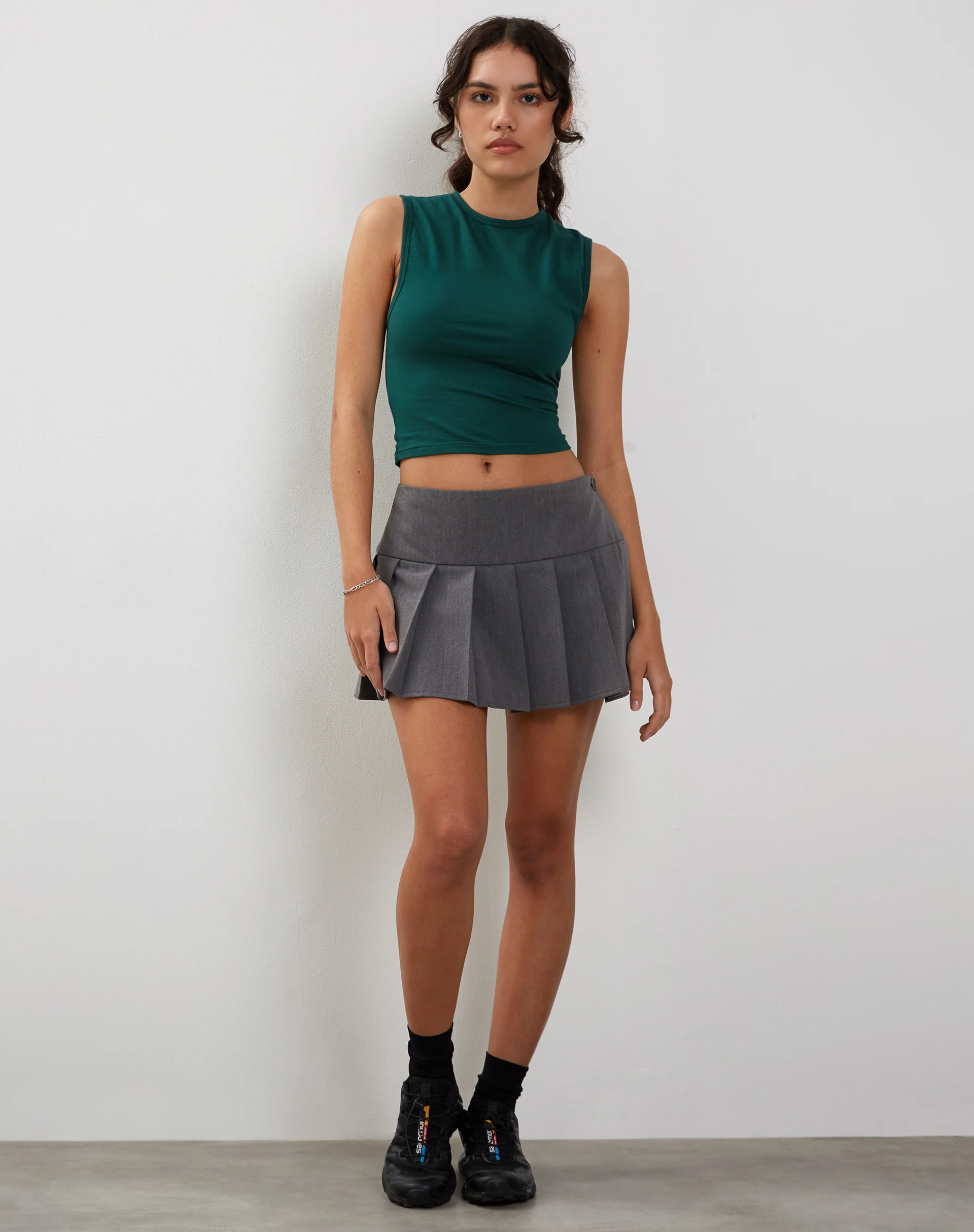 Monlo Vest Top in Bottle Green - Image 3