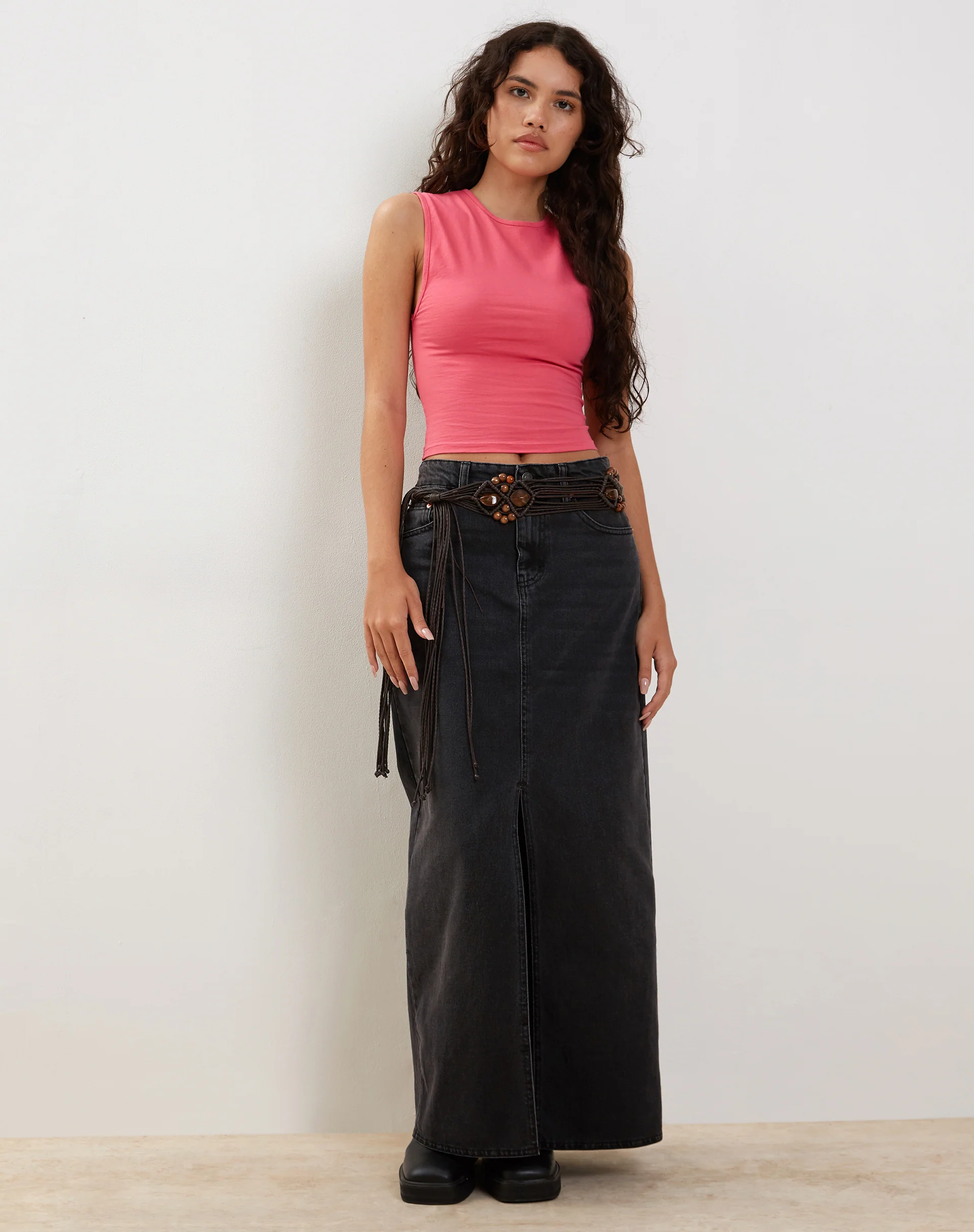 Monlo Vest Top in Hot Pink - Image 3