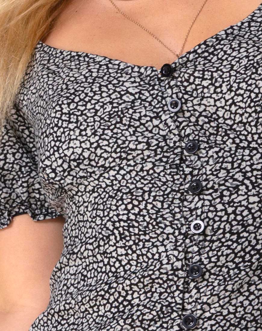 Montero Dress in Ditsy Leopard Grey - Image 5