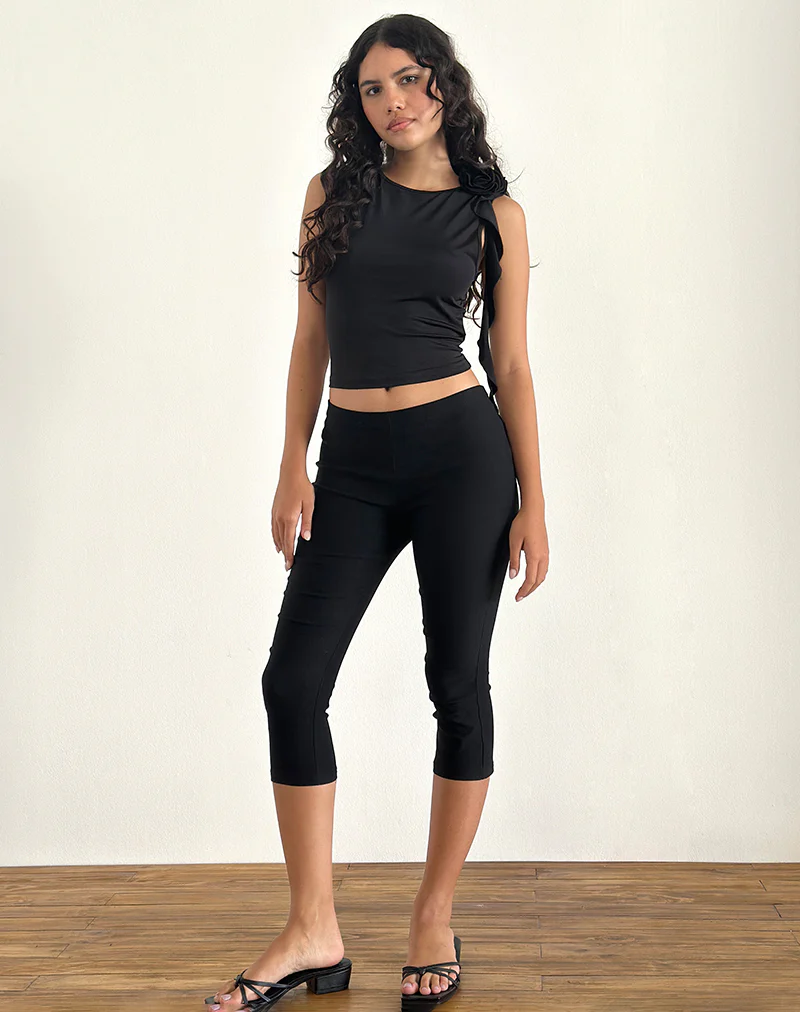 Morena Rosette Top in Black - Image 2