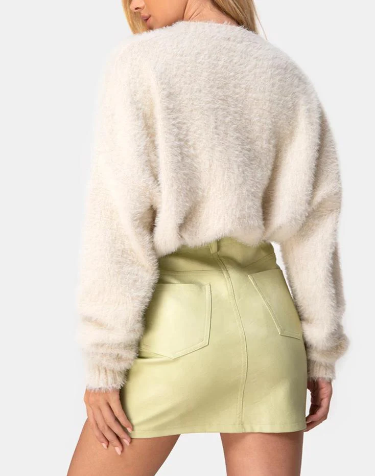 Mori Skirt in PU Light Green - Image 3