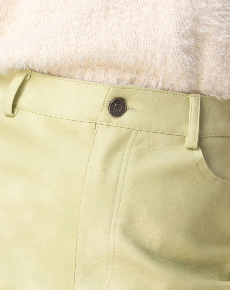 Mori Skirt in PU Light Green - Image 7