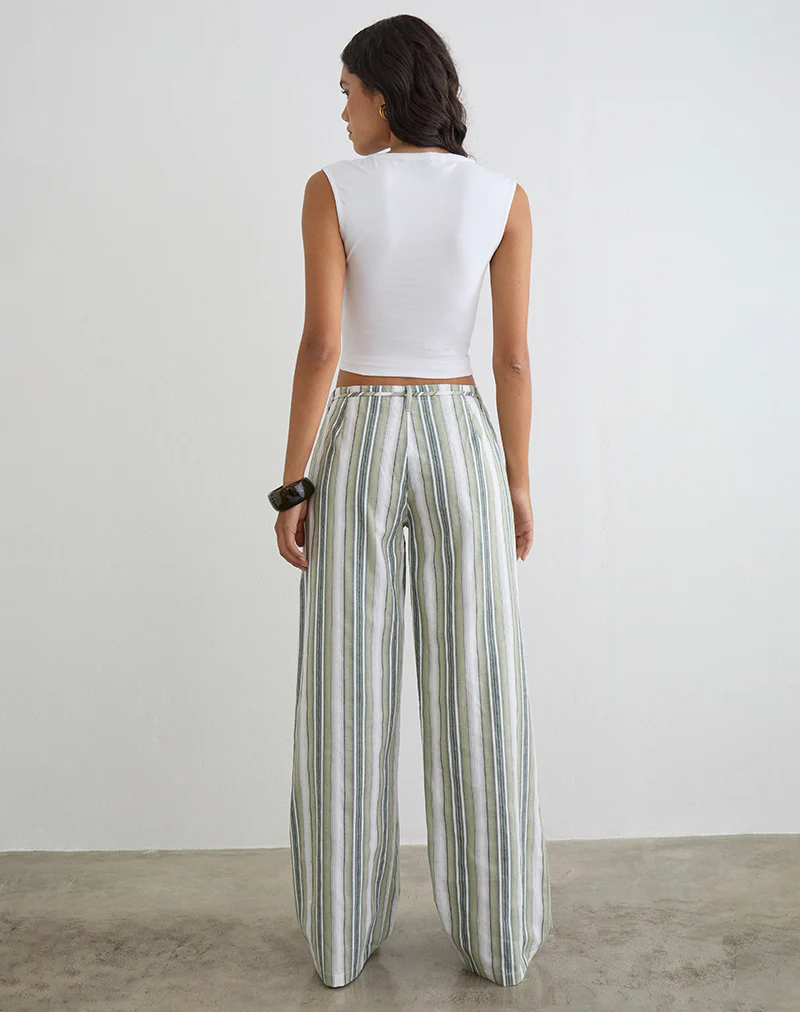 Morino Trouser in Sage Stripe - Image 5