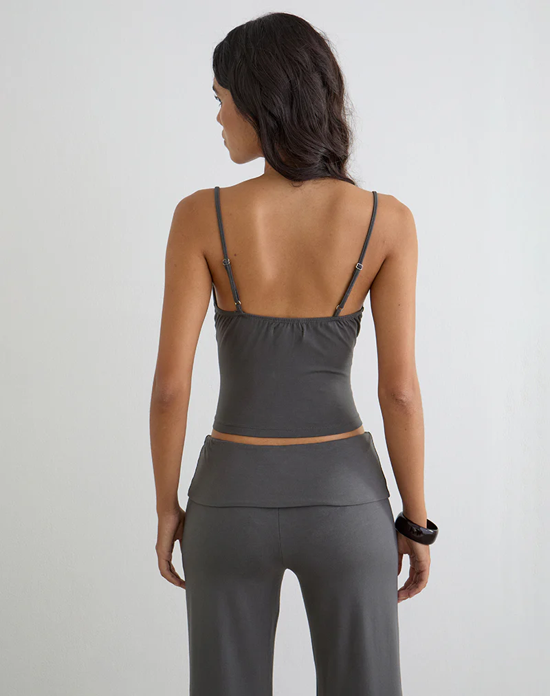 Morty Top in Spiral Charcoal Grey - Image 4