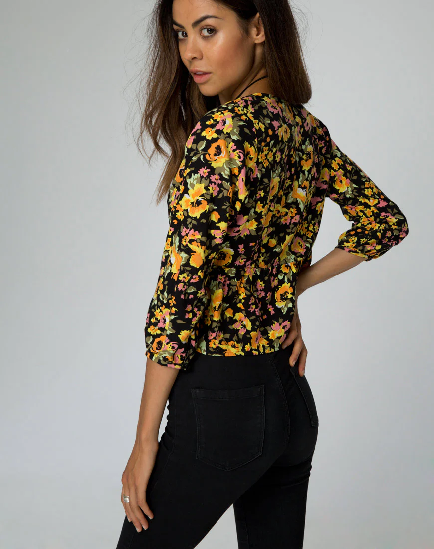 Mosca Plunge Top in Agatha Flower - Image 2