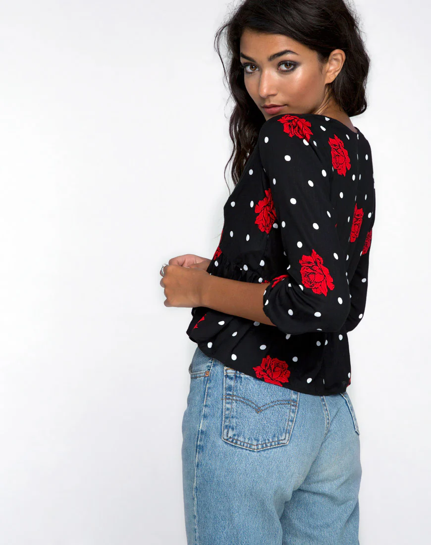 Mosca Plunge Top in Cuban Rose - Image 2