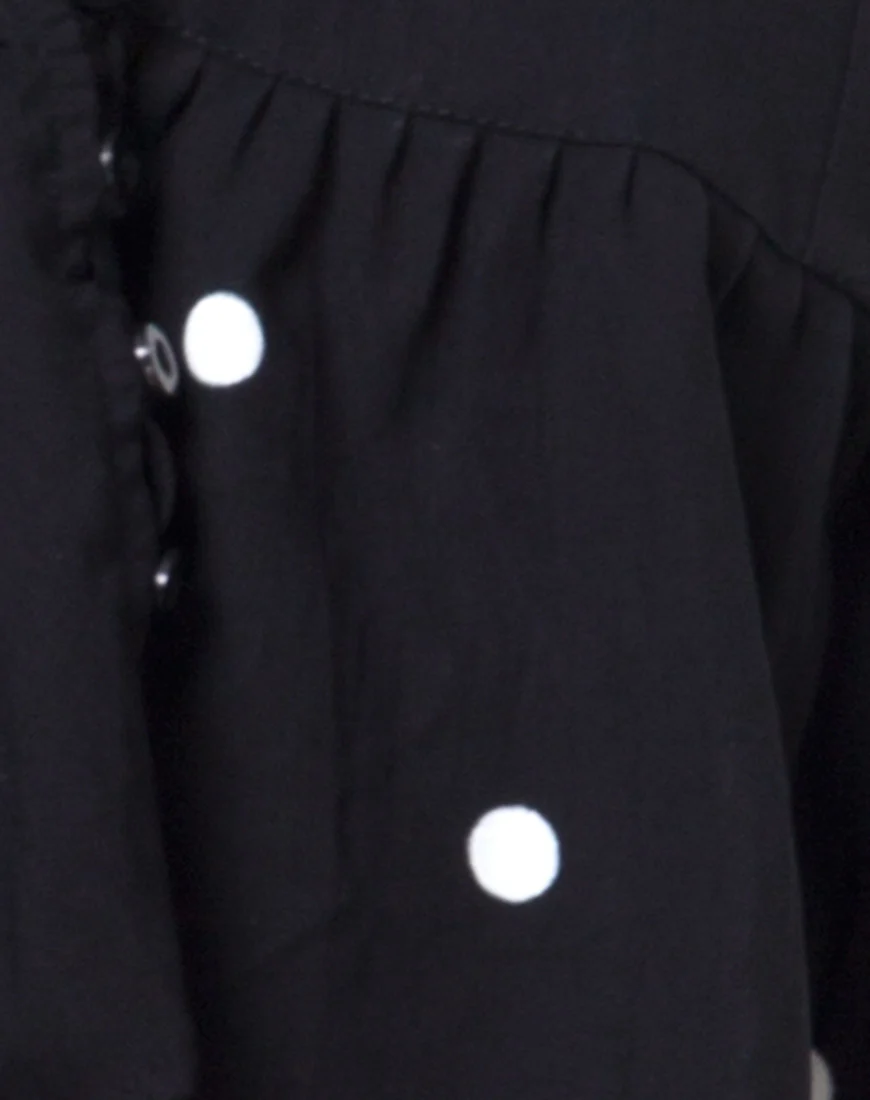 Mosca Top in Polkadot Black and white - Image 5