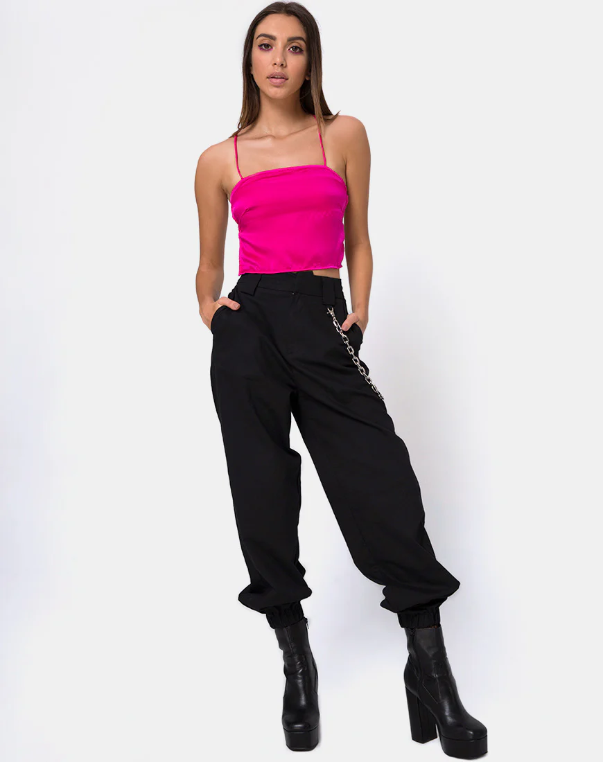 Mosley Cami Top in Fuschia Satin Pink - Image 3