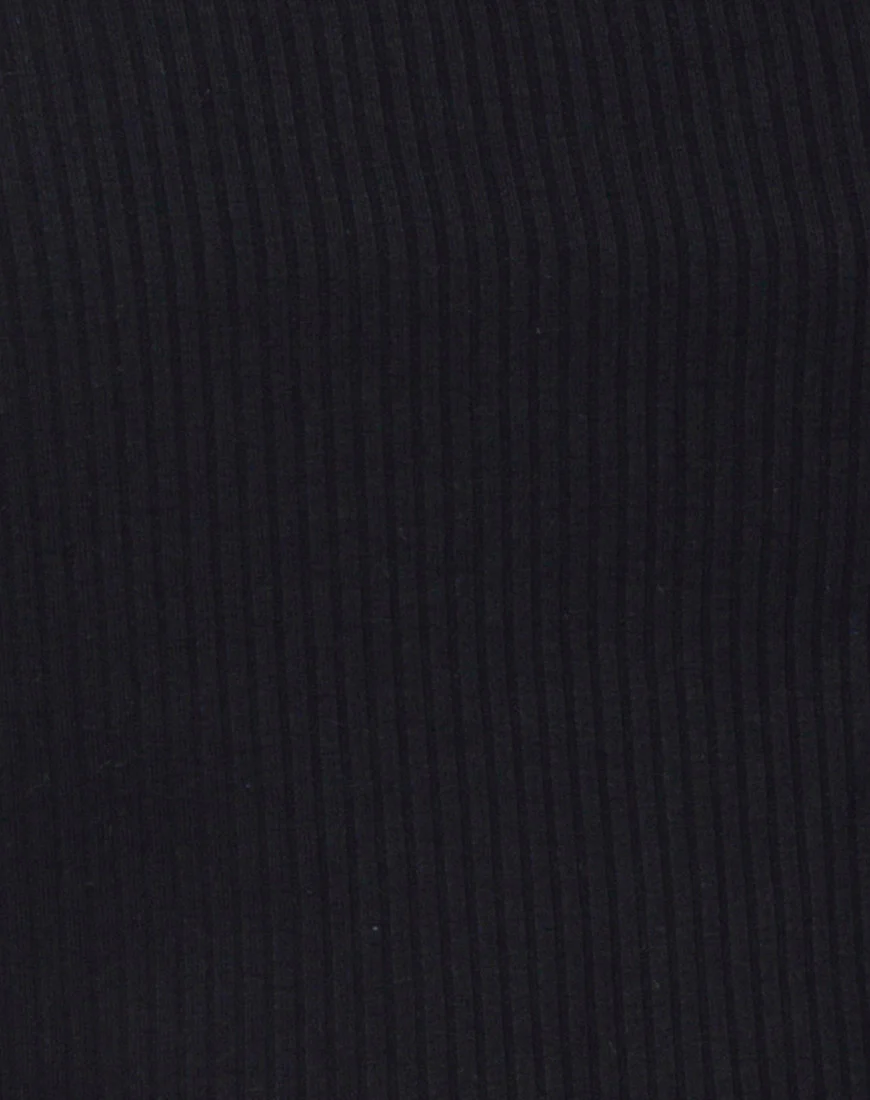 Moss Crop Jumper in Black Rib - Image 5