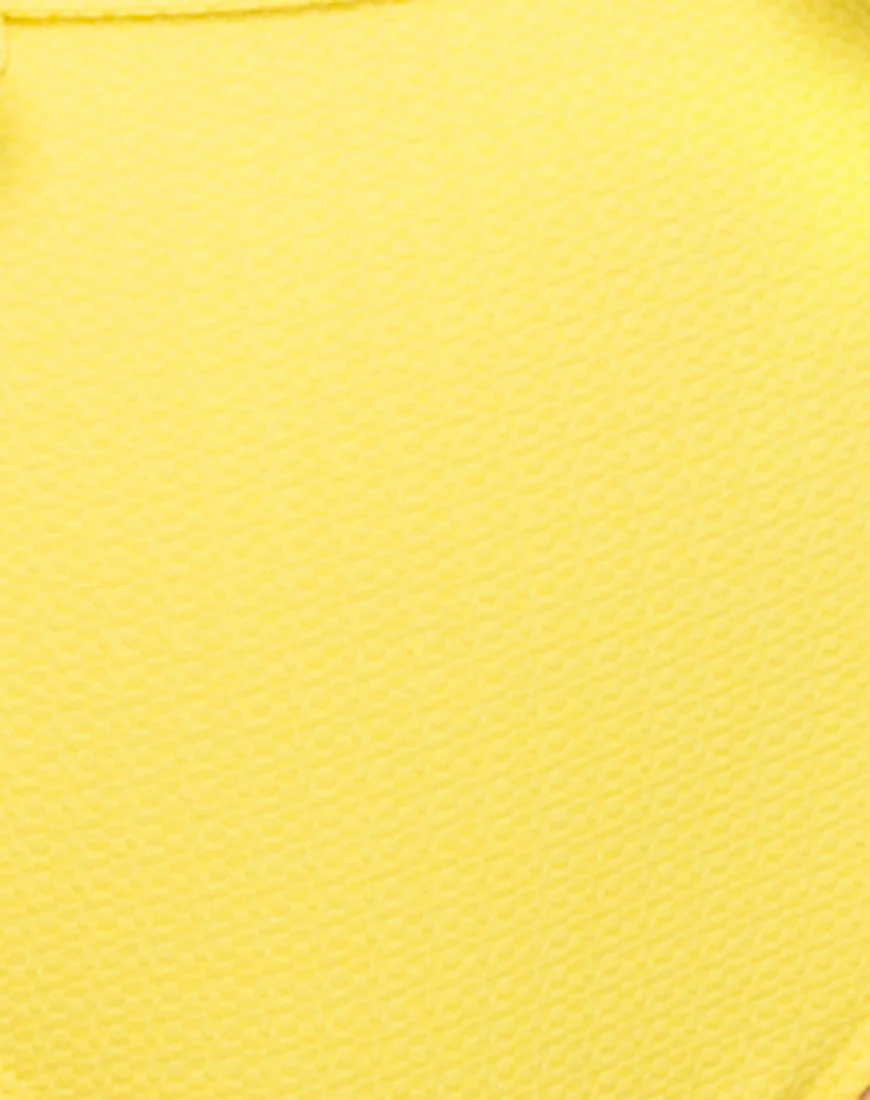 Motel Aquamarine Cut Out Bikini Top in Sun Yellow - Image 4