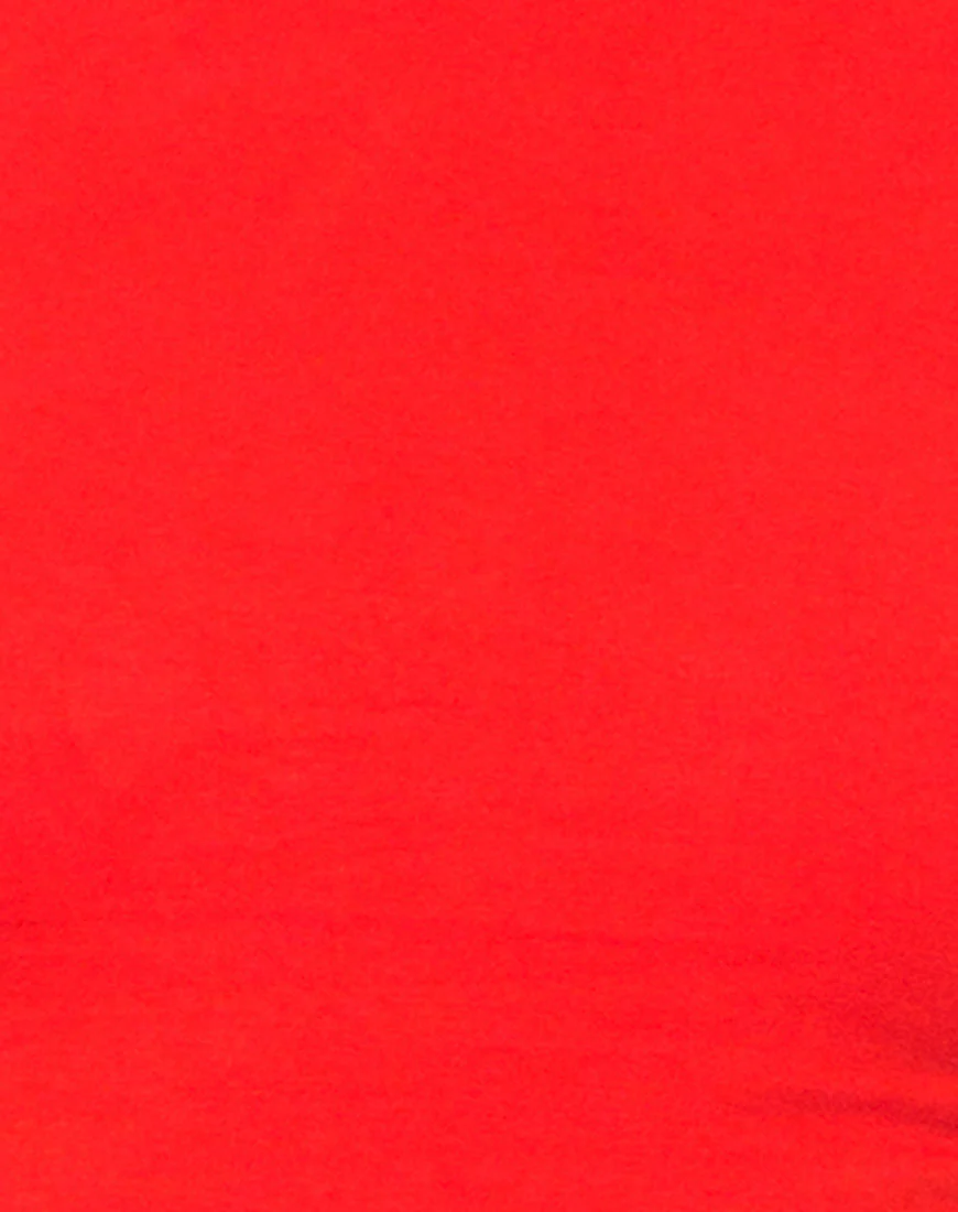 Motel Faith Tie Red Crop Top in Red - Image 5