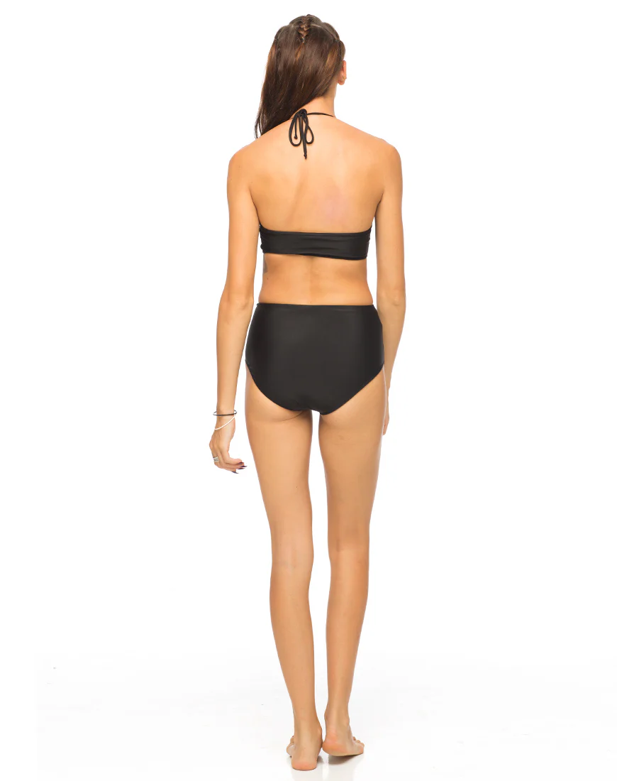 Motel Flux Longline Bikini Top  In Black - Image 3