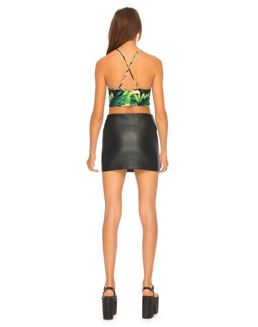 Motel Folly Strappy Crop Top in Tropical Hawaii Green - Image 4