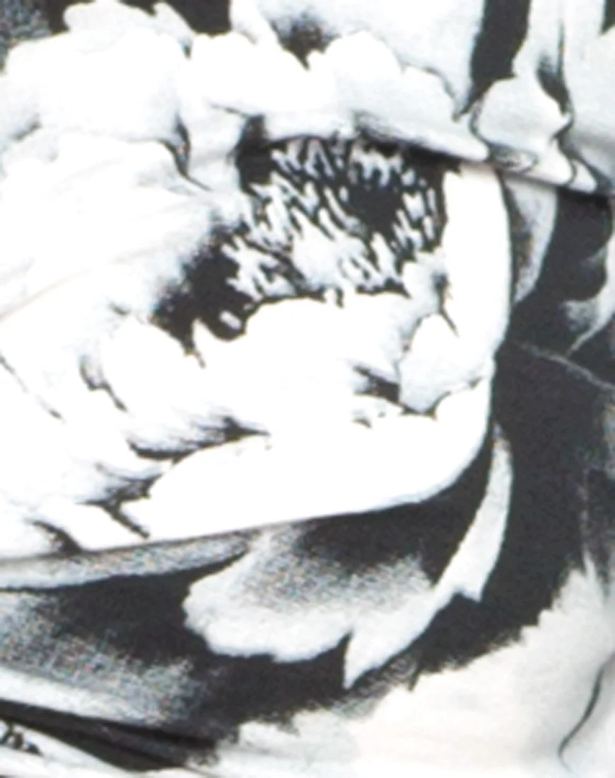 Motel Kira Twist Front Crop in Tonal Floral Black White - Image 5