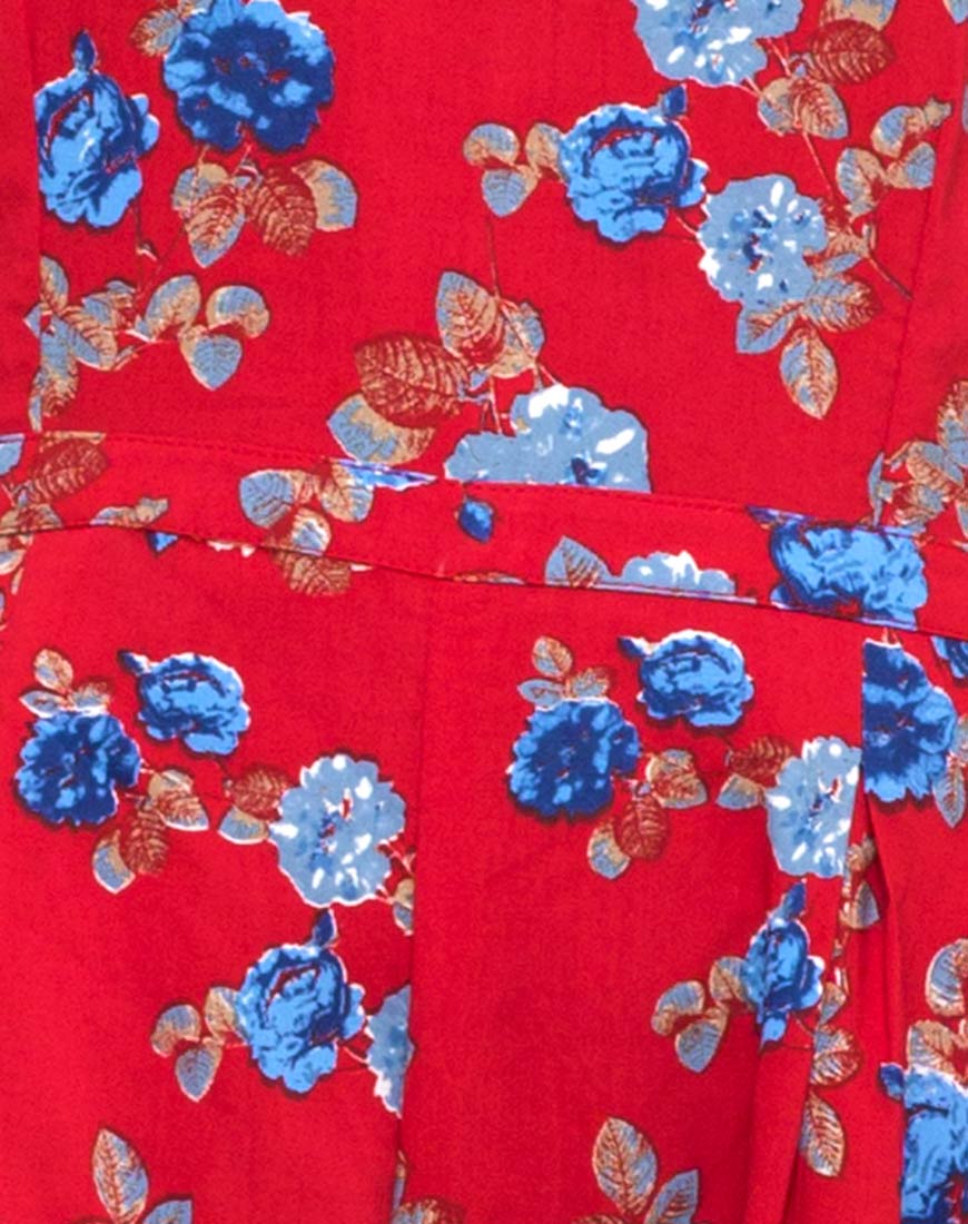 Motel Lilah Full Length Jumpsuit in Winter Rose Red - Image 5