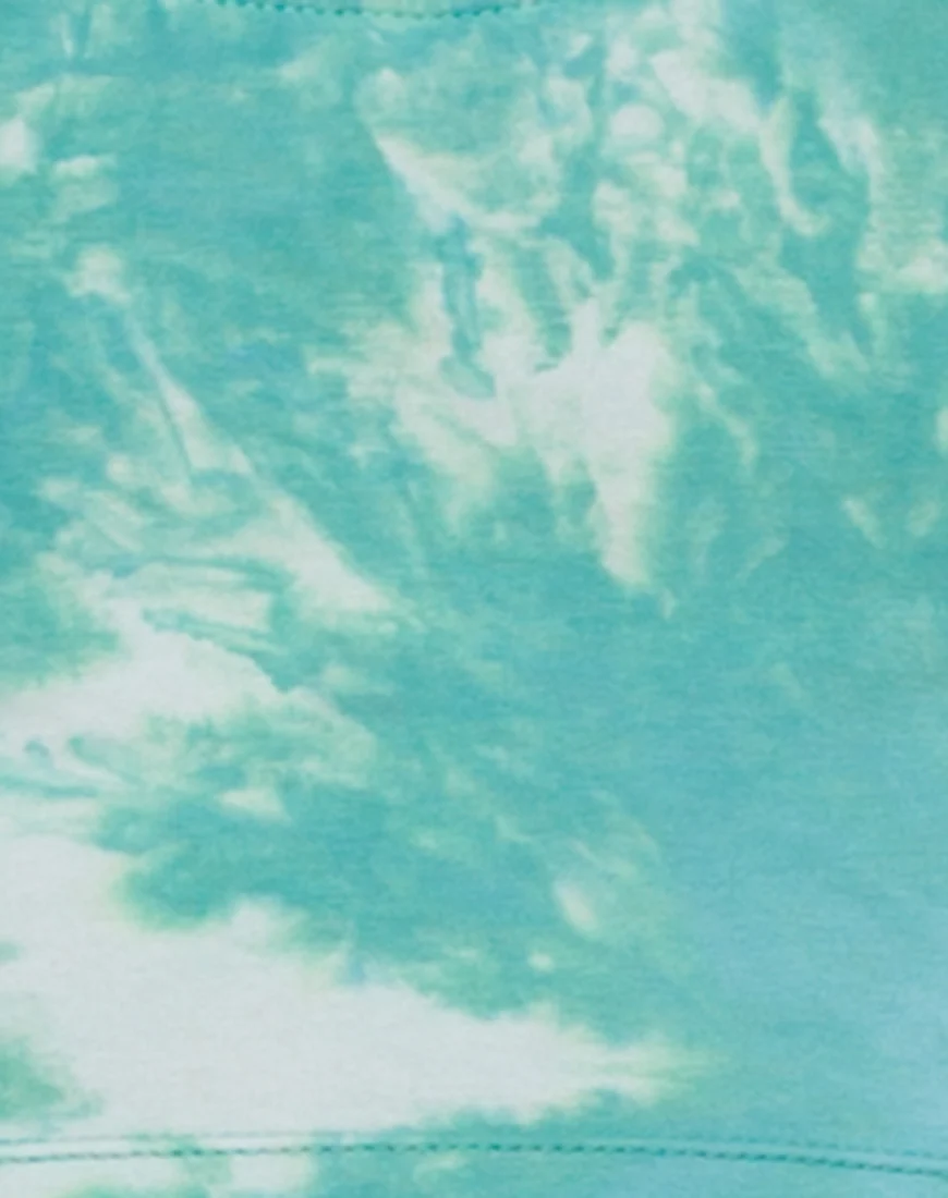 Motel Nel Crop Top Bikini Top in Jumputan Tie Dye Pepermint - Image 5