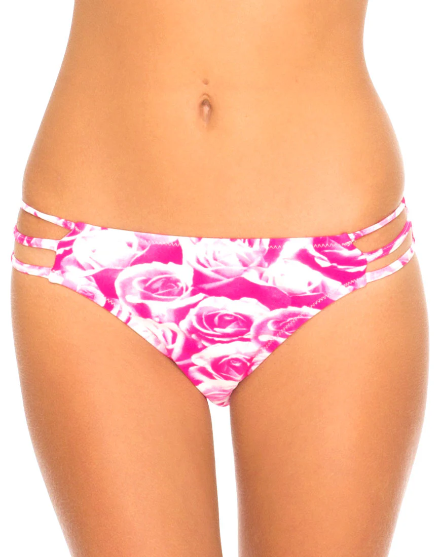 Motel Sunstone Strappy Bikini Bottom in Monorose Pink - Image 2