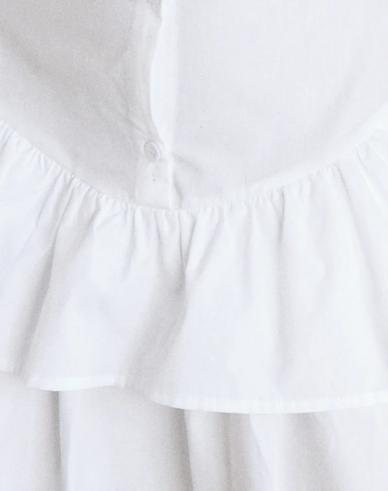 Movan Dropped Waist Mini Dress in White - Image 6