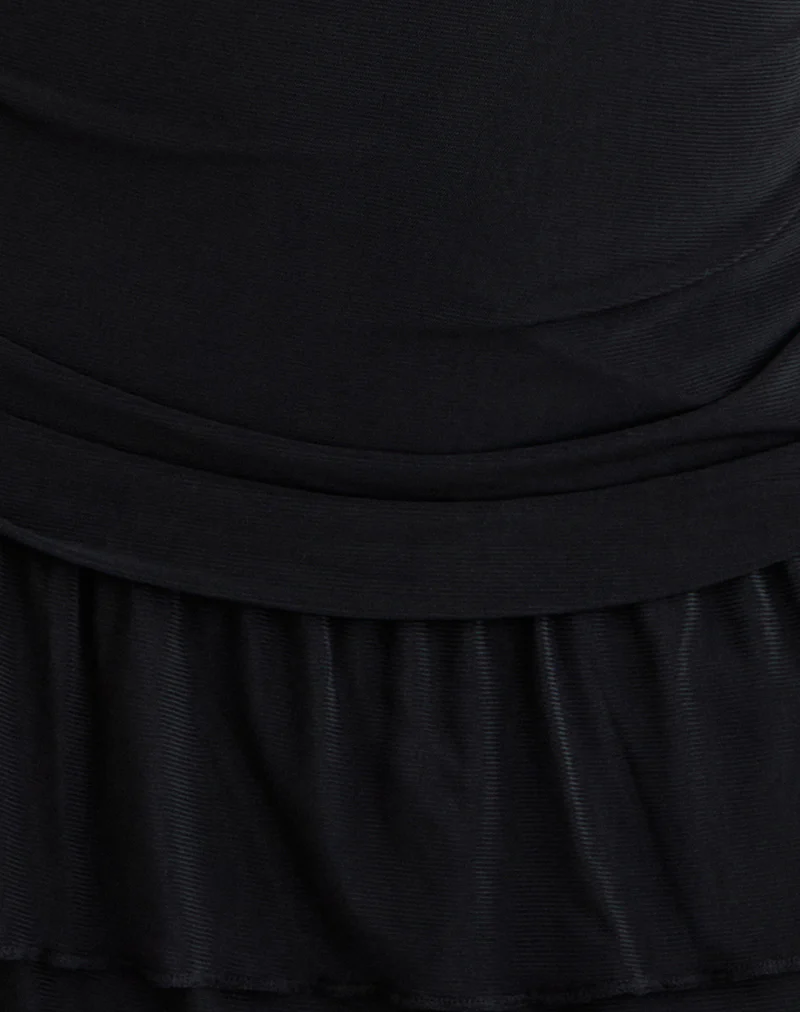 Mowgli Cap Sleeve Mini Dress in Black - Image 6
