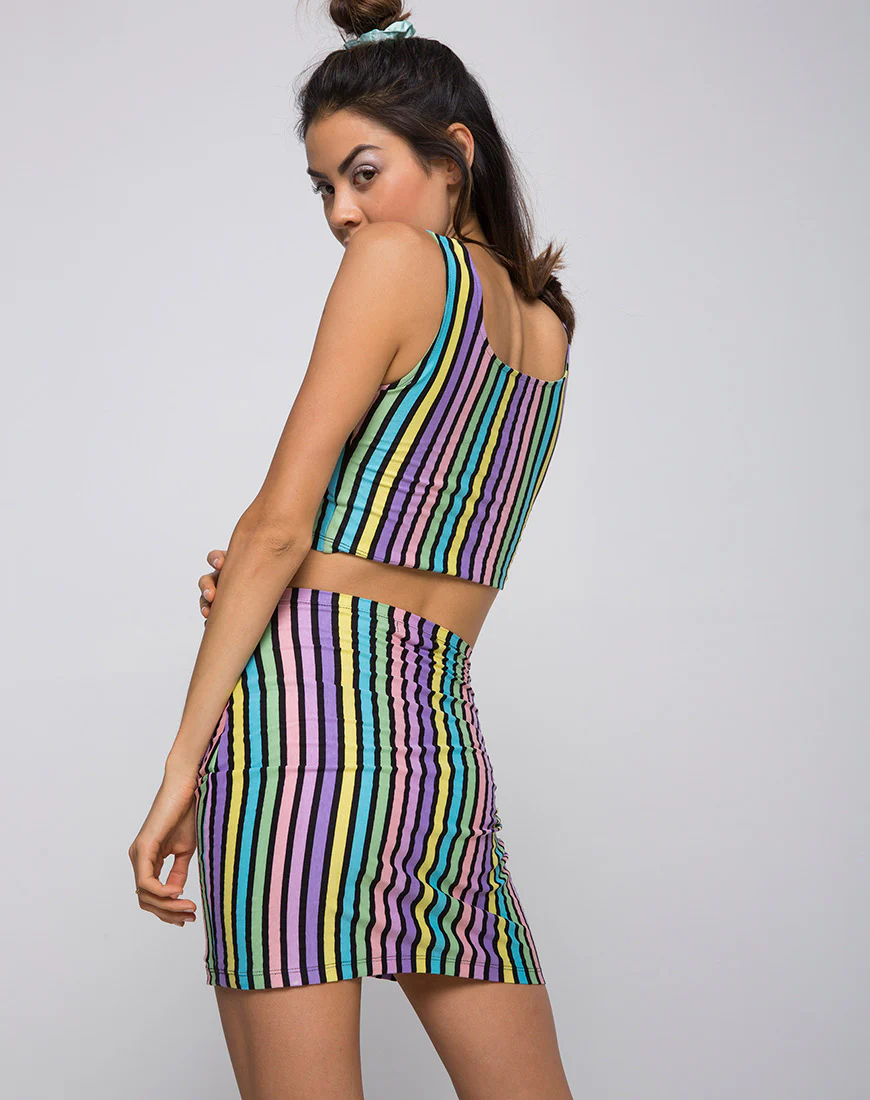 Mucell Crop Top in New Stripe - Image 2