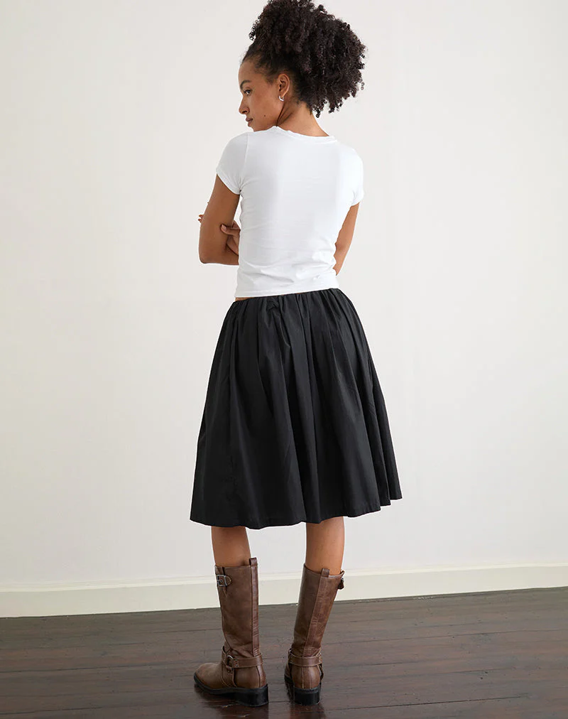 Murphy Knee Length Skirt in Black - Image 5