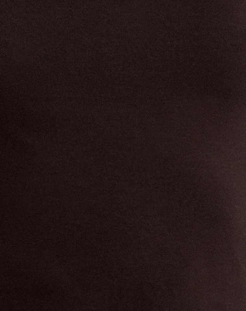 Muzan Long Sleeve Top in Rayon Jersey Chocolate Brown - Image 5