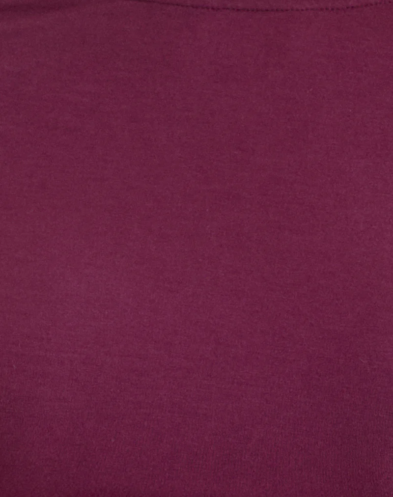 Muzan Long Sleeve Top in Ribbed Jersey Deep Purple - Image 5