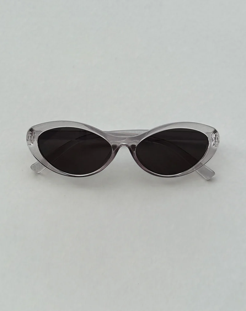 Mydas Oval Sunglasses in Opaque Silver - Image 2