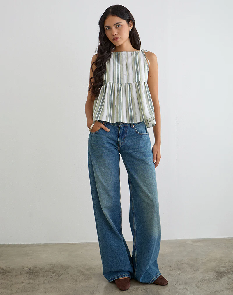 Myles Top in Sage Stripe - Image 2
