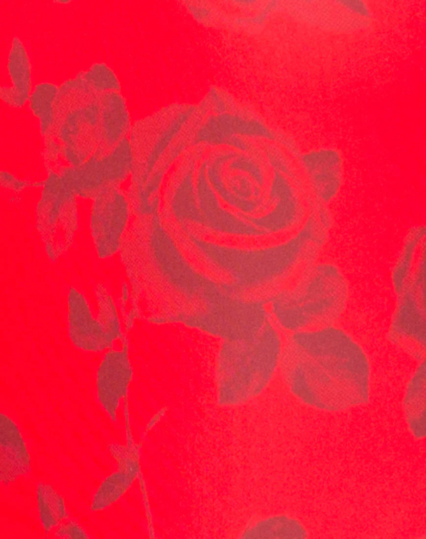 Nadine Swimsuit in Red Roses - Image 5