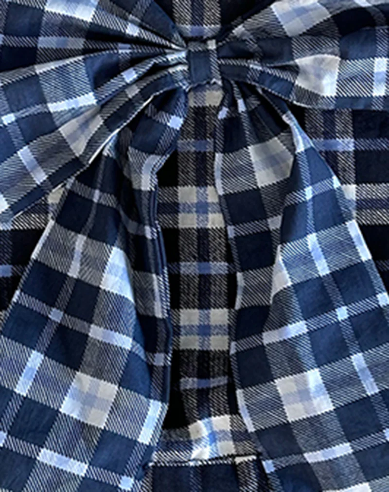 Nagi Bag in Tartan Dark Blue - Image 4