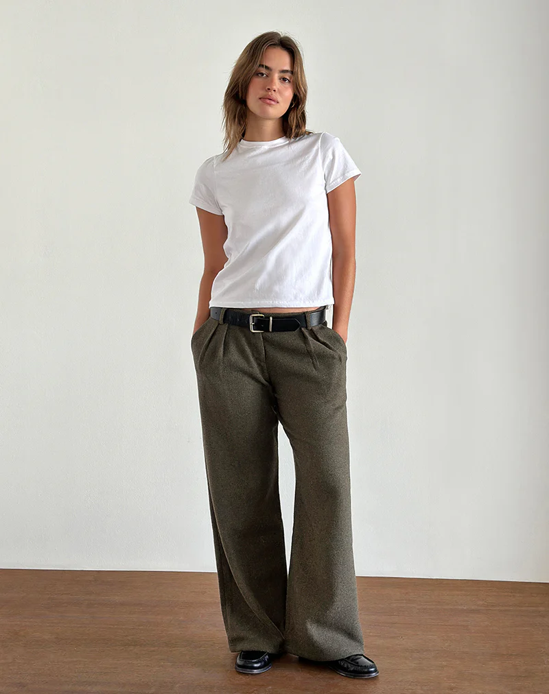 Nailaka Tailored Trouser in Dark Taupe - Image 2