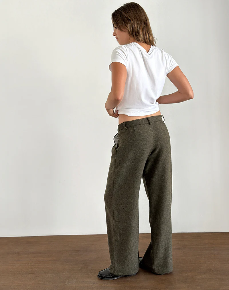 Nailaka Tailored Trouser in Dark Taupe - Image 3