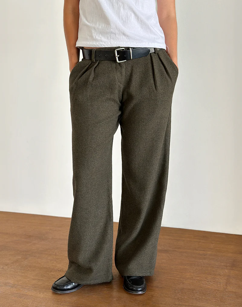 Nailaka Tailored Trouser in Dark Taupe - Image 4