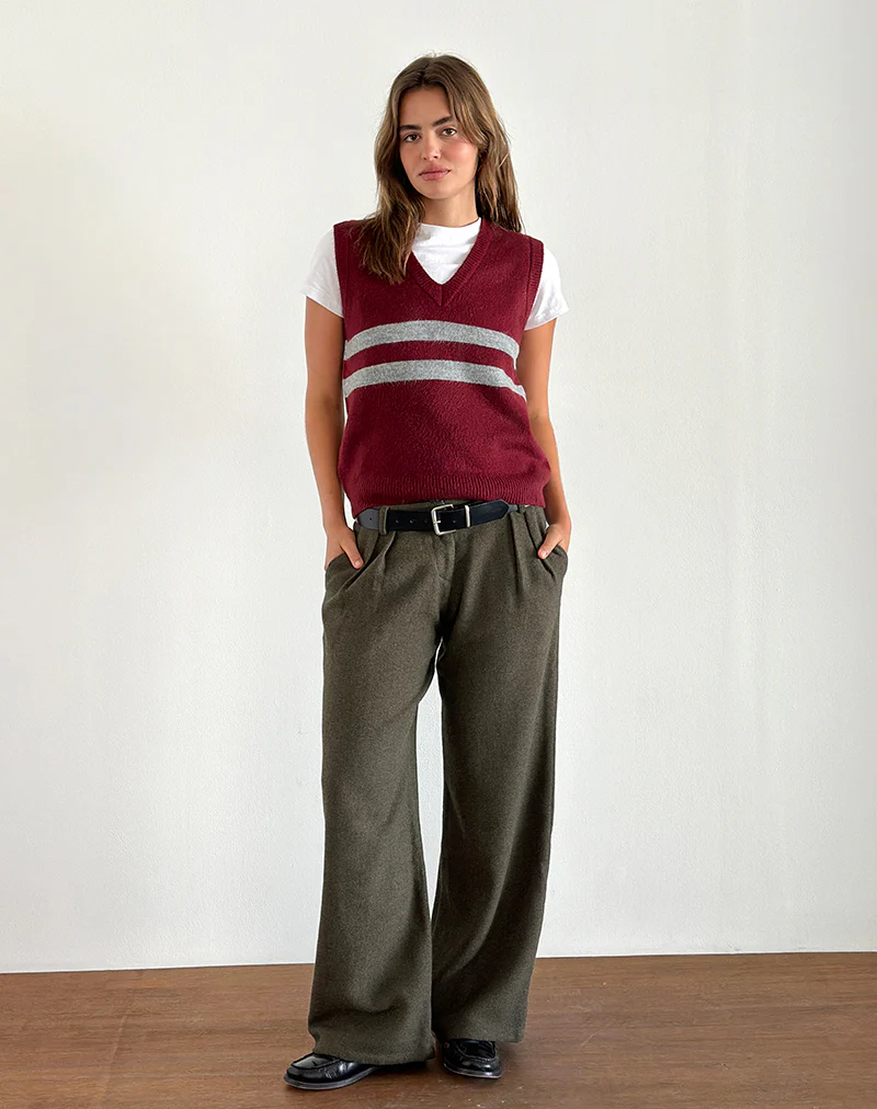 Nailaka Tailored Trouser in Dark Taupe - Image 5