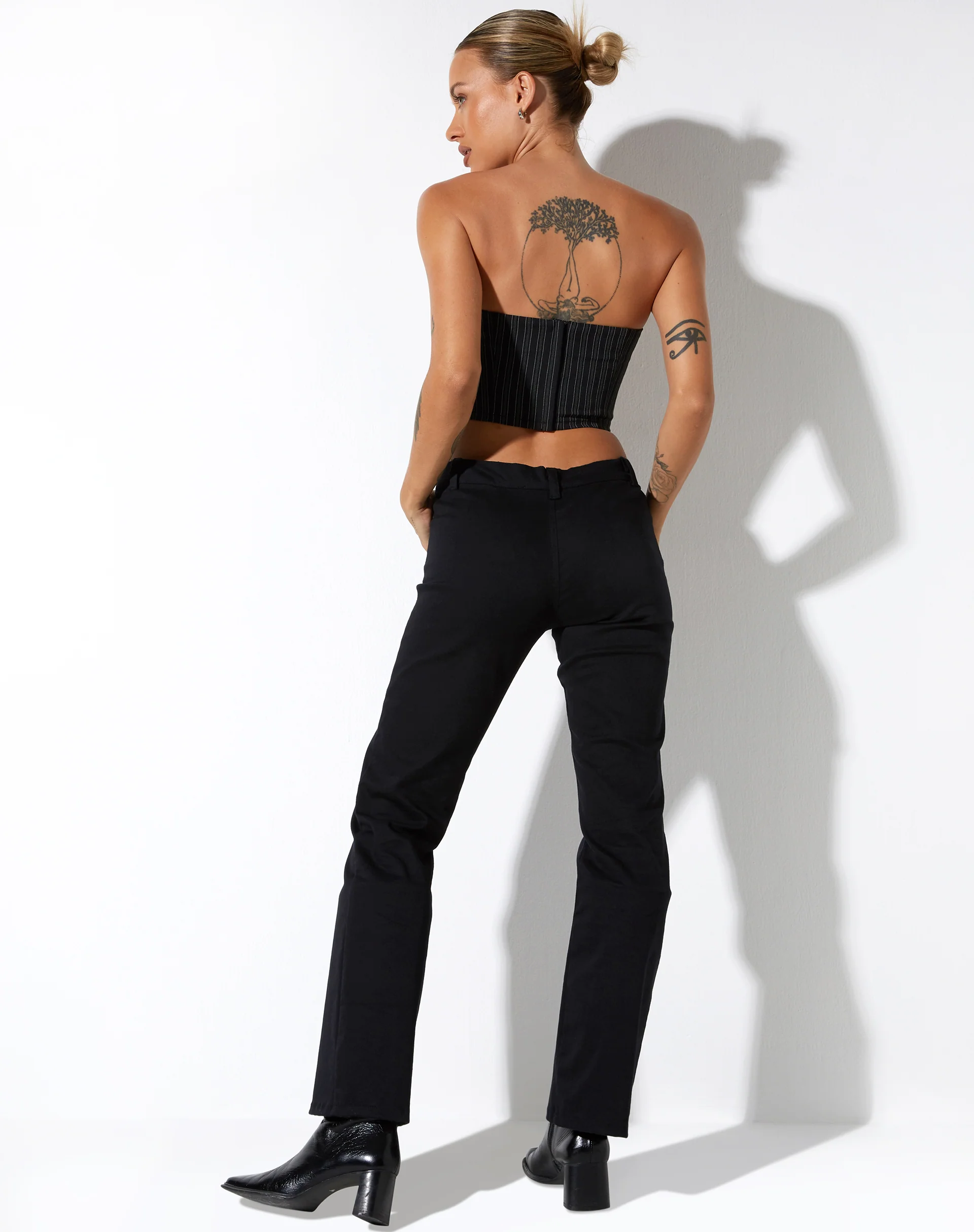 Naima Corset Top in Pinstripe Black - Image 6