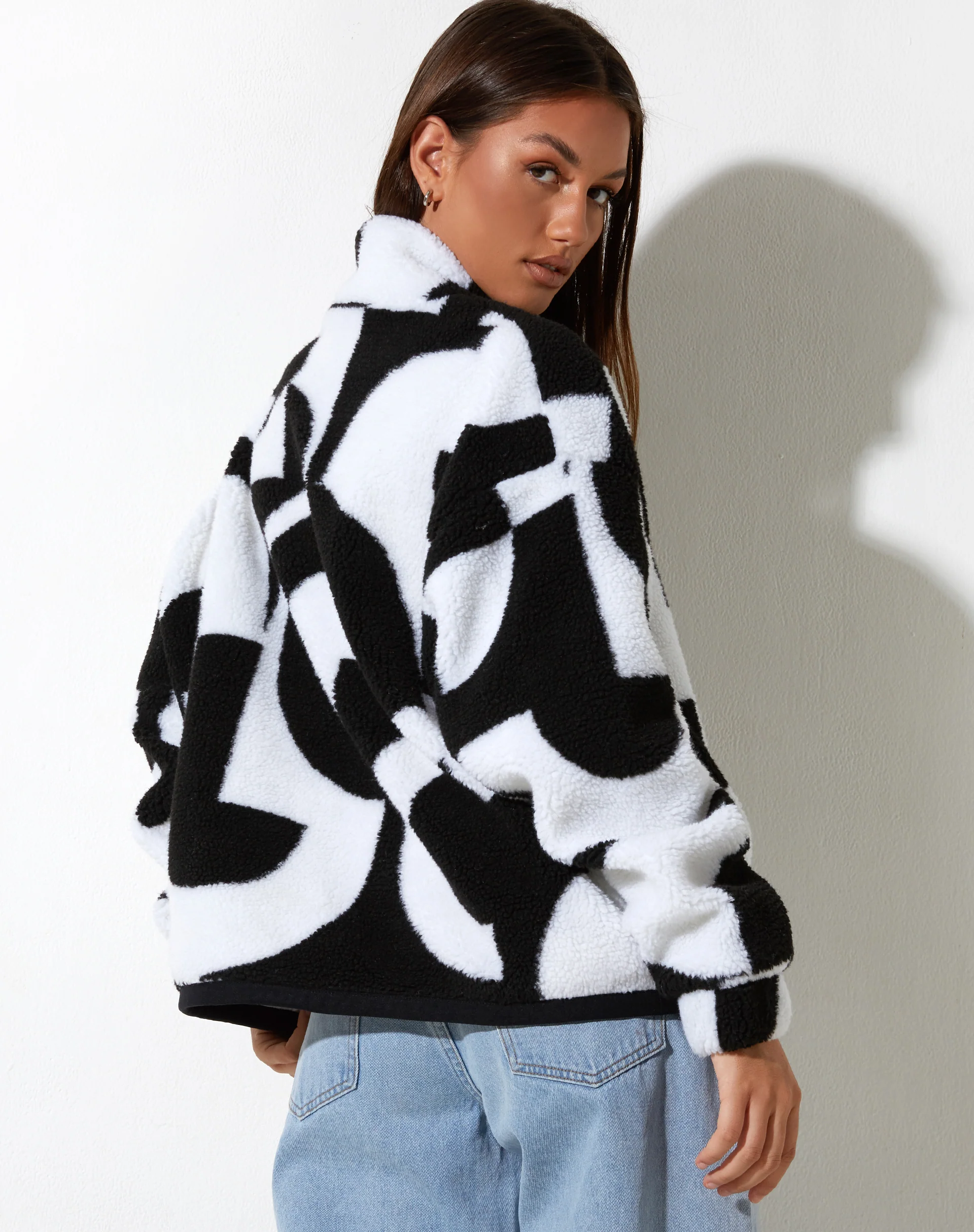 Naira Jacket in Geo Black and White - Image 3