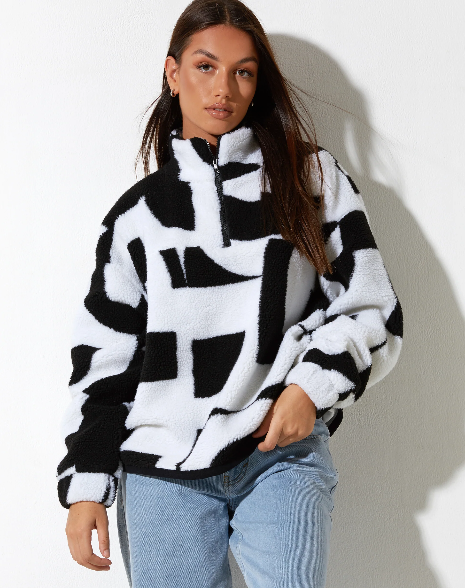 Naira Jacket in Geo Black and White - Image 5