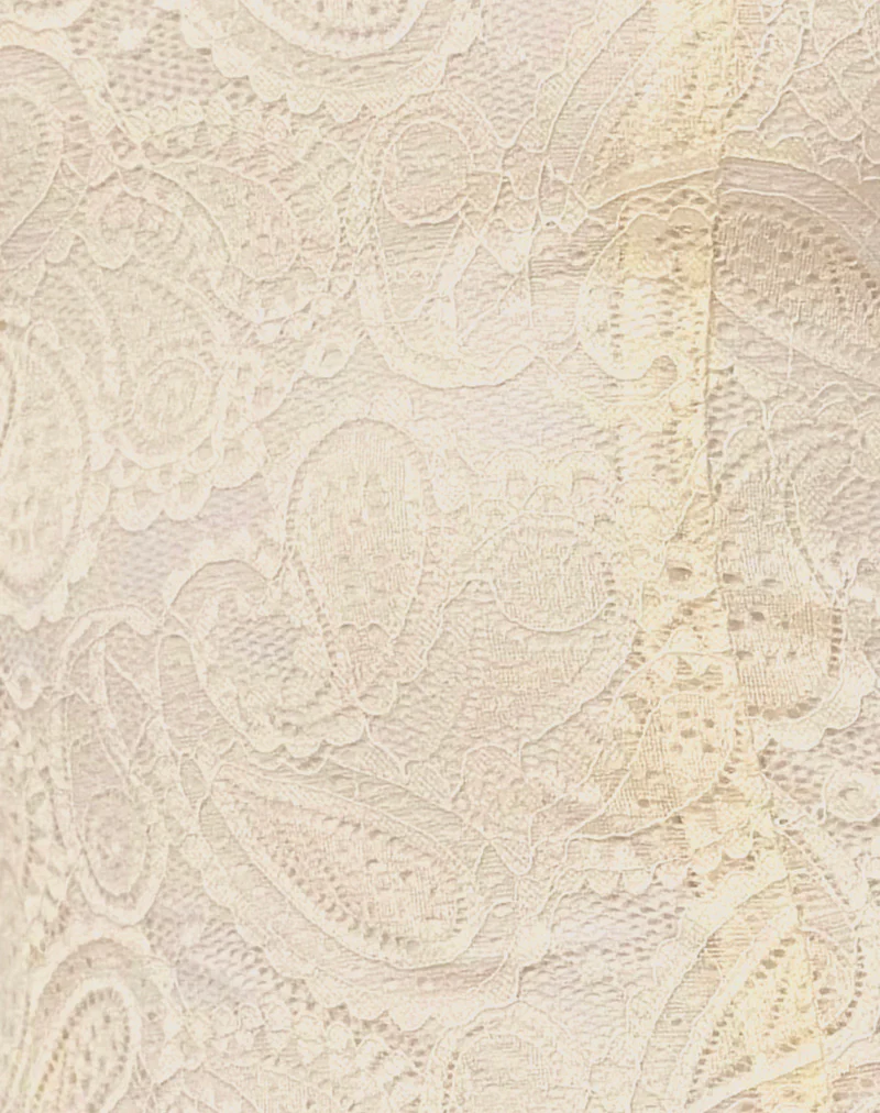 Nairi Halterneck Mini Dress in Lace Cream - Image 5