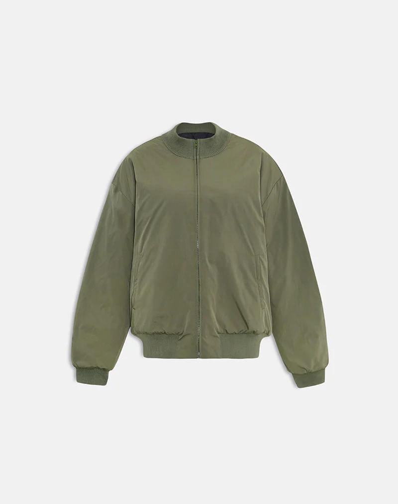 Najora Puffy Bomber Jacket in Dark Sage - Image 4