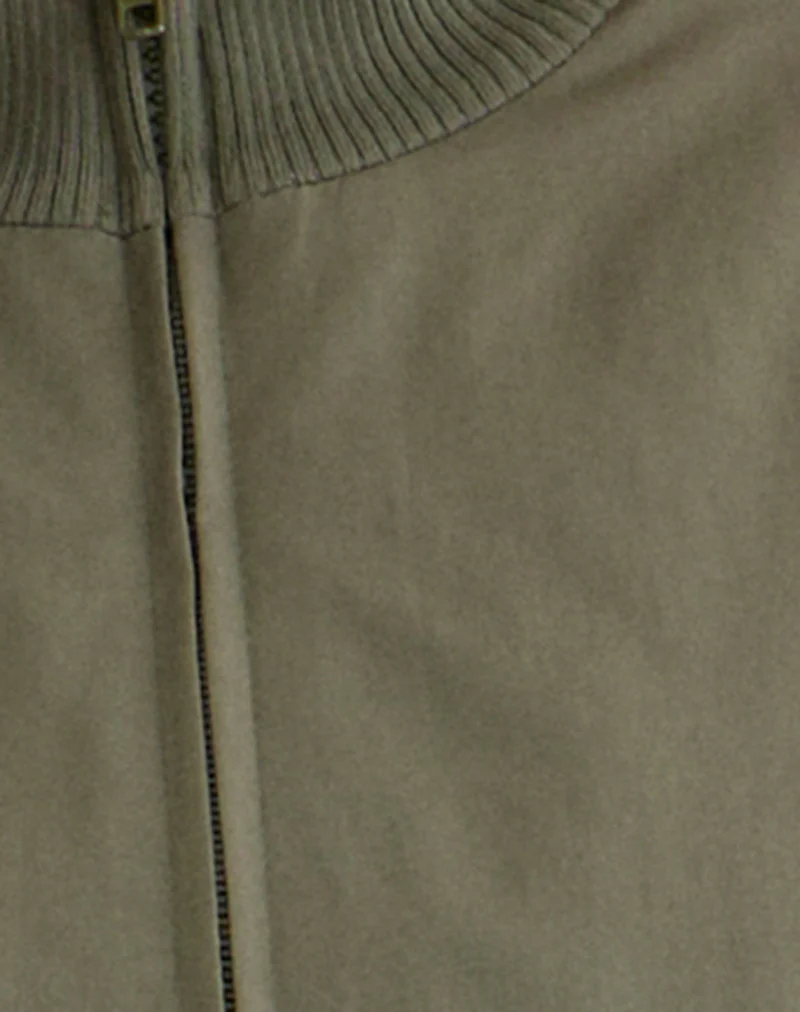 Najora Puffy Bomber Jacket in Dark Sage - Image 7