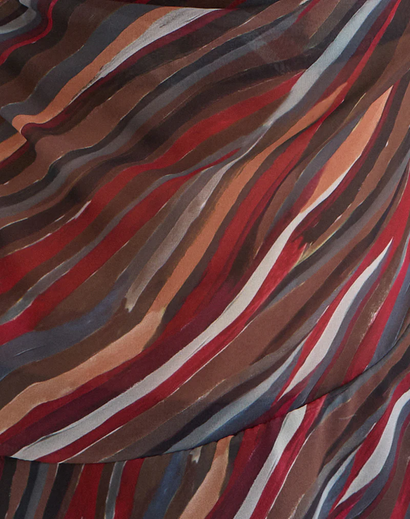 Nakiya Cowl Top in Chiffon 70's Shadow Stripe - Image 5