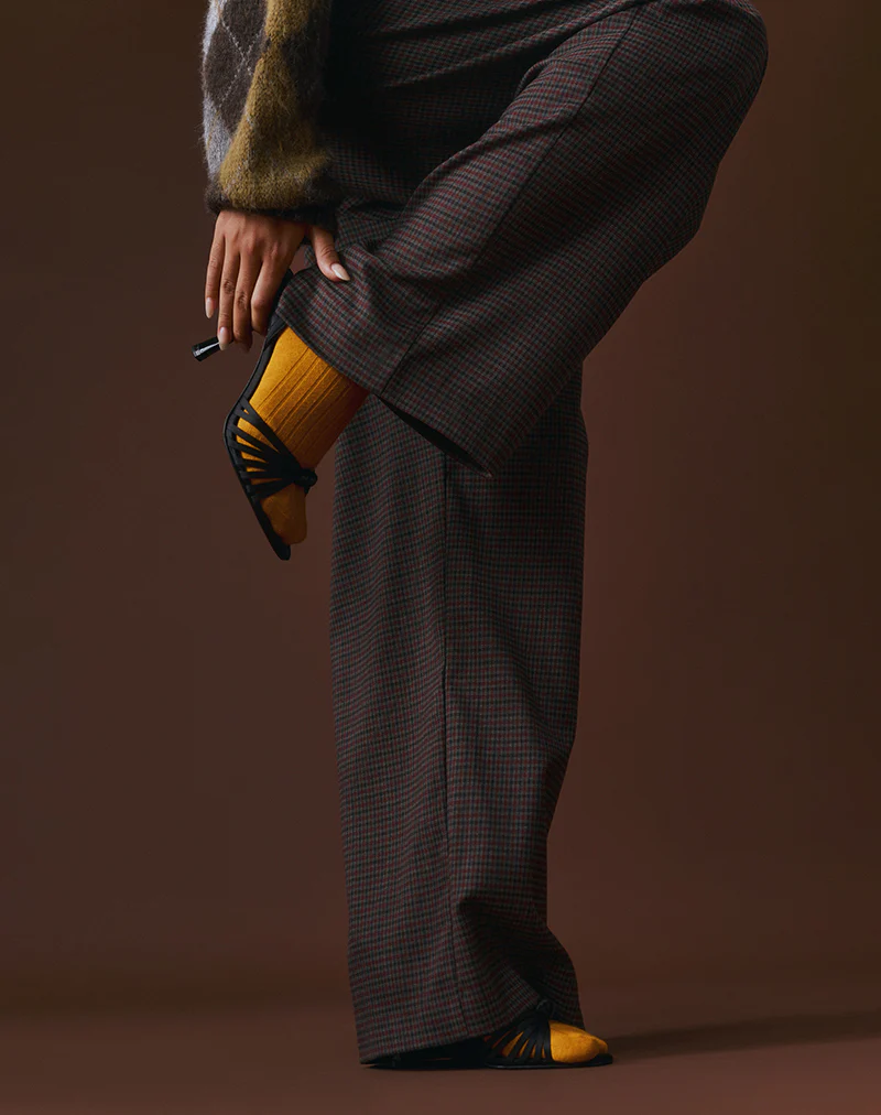 Nala Trouser in Heavy Woven Check Blue and Red - Image 2