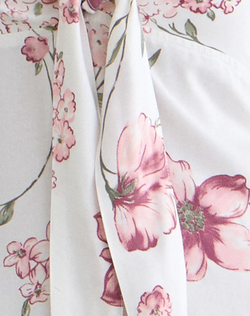 Nalami Midi Dress in Femme Floral White - Image 5