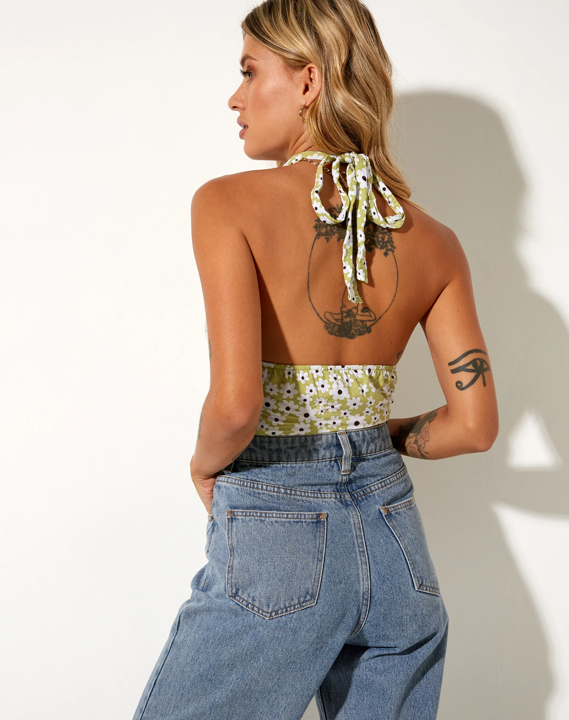 Nanda Crop Top in Daisy Duke Green - Image 3